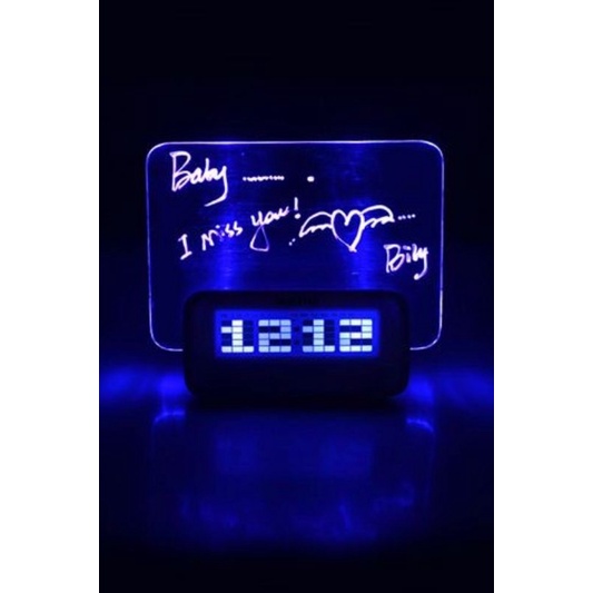 Jam Aesthetic / Jam LED Papan Tulis / Jam Weker Digital Alarm ( STAR NIGHT LIGHT )