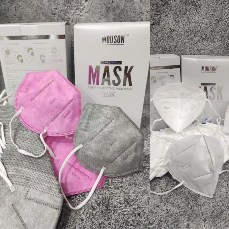 Ready stok masker kn95 premium. masker kn 95 mouson premium isi 50 lbr