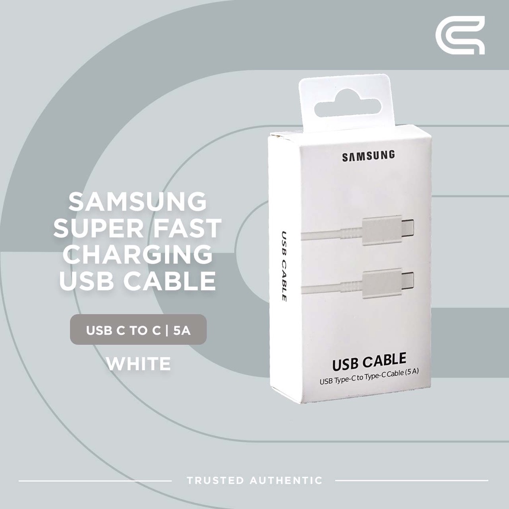 KABEL SAMSUNG FAST CHARGING USB C TO C PUTIH ORIGINAL BERGARANSI