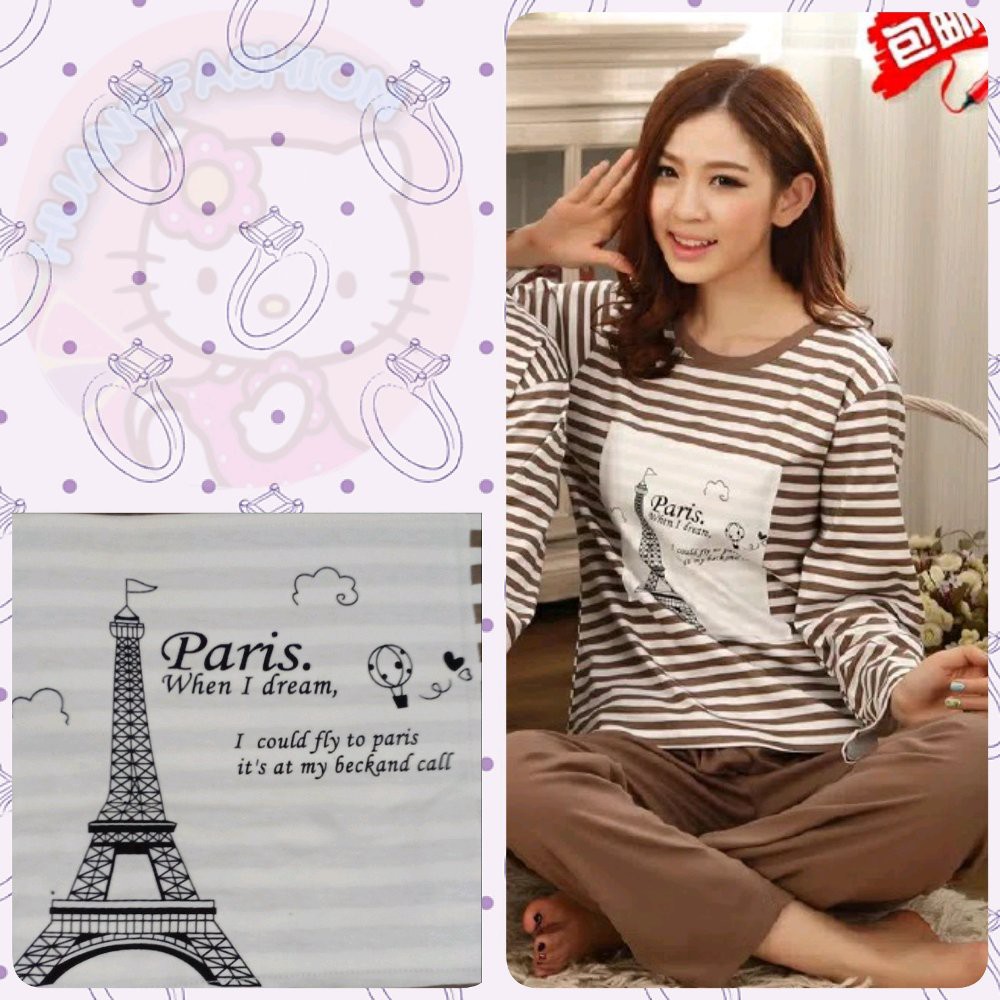 St pp baju tidur salur paris eiffel tower