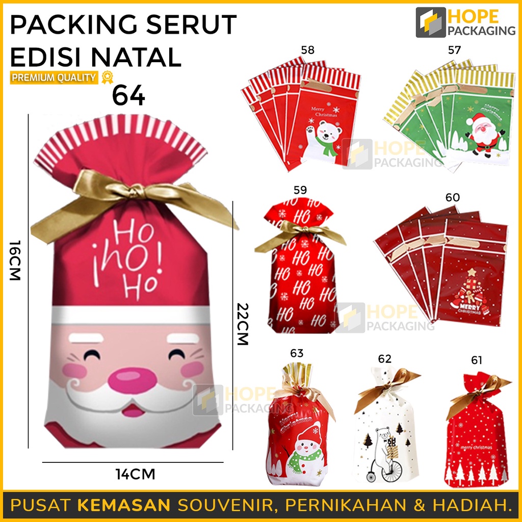 [5 pcs] Promo Termurah Packing Kantong serut plastik souvenir valentine coklat kantong cookies coklat