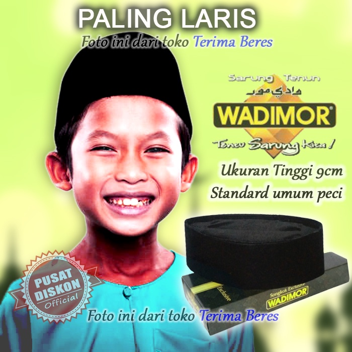 Peci Anak Wadimor Peci Hitam Anak Wadimor Kopiah Remaja Kopiah Hitam Songkok Hitam Songkok Dewasa