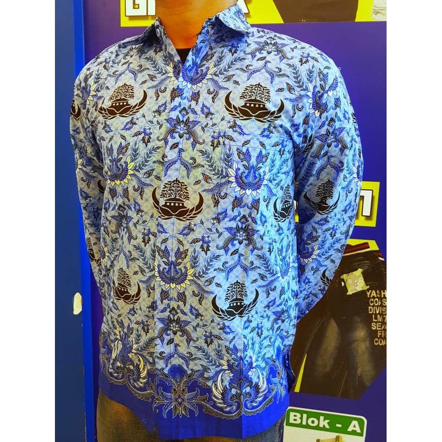Pakaian Seragam Baju Kemeja Pria Batik KORPRI PNS Lengan Panjang