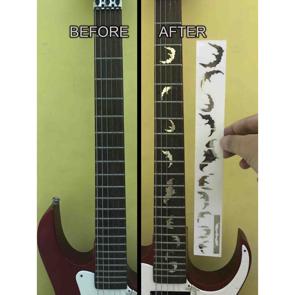 Sticker Inlay Gitar Schecter Damien Platinum Fr Kelelawar Bat Fretboard Akustik Elektrik Klasik