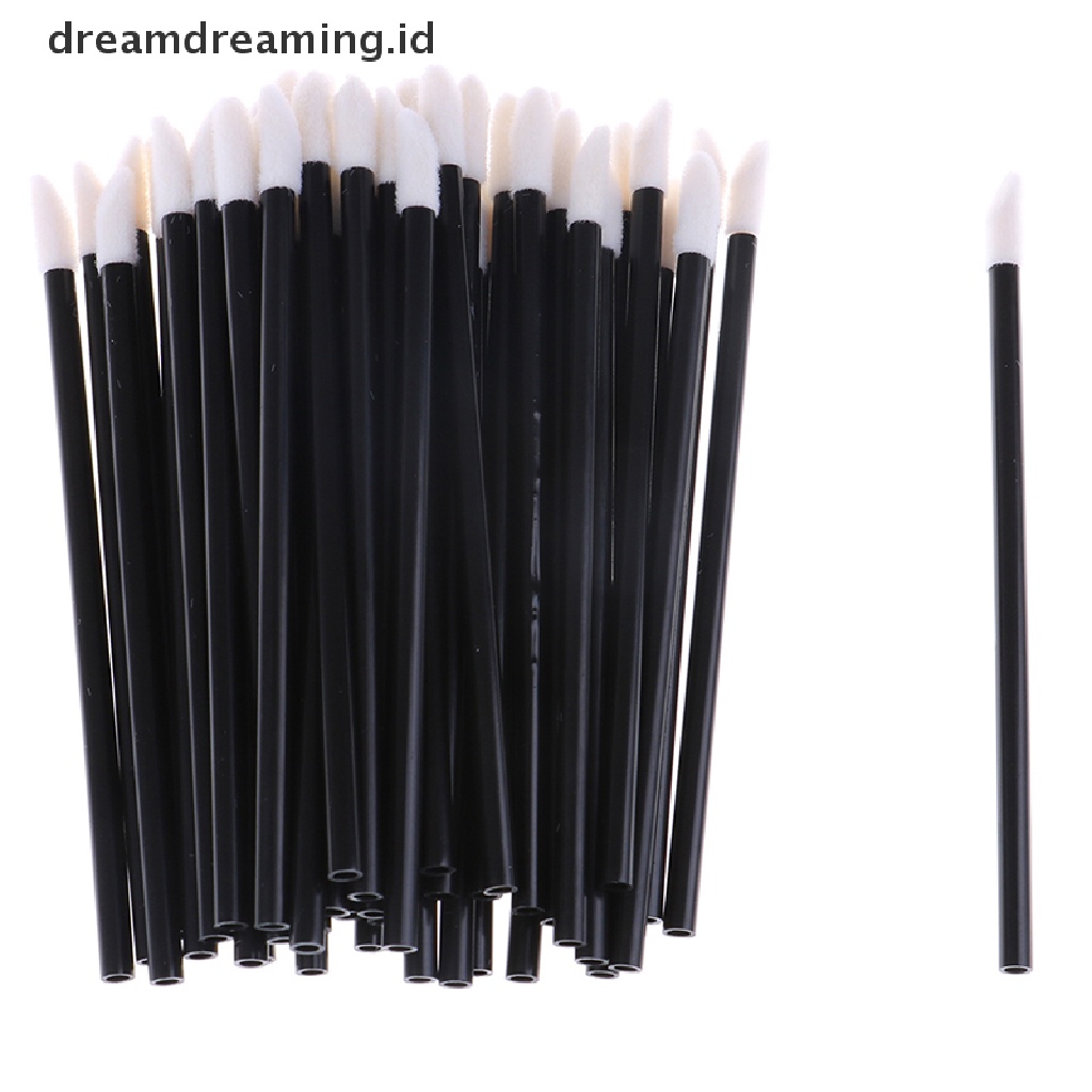 (dreamdreaming.id) 100pcs Brush Aplikator Lip Gloss Sekali Pakai Untuk Makeup / Kosmetik Wanita