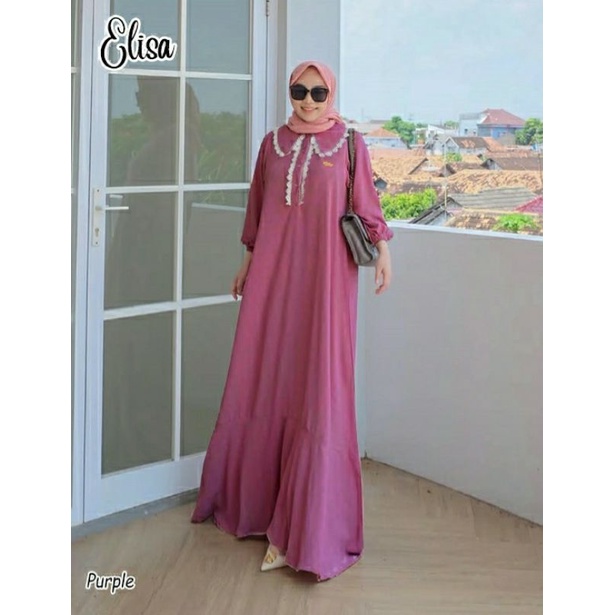 Elisa Maxy, GAMIS RAYON RENDA CANTIK FIT XXL LD 112 BAHAN RAYON TWILL PREMIUM MIX RENDA TERMURAH OOTD