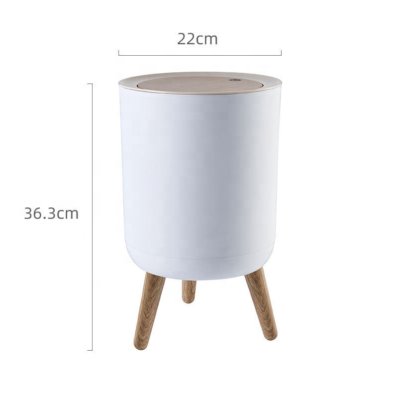 Tempat Sampah Dalam Kamar Tong Sampah Aesthetic Wooden Lid Trash Bin