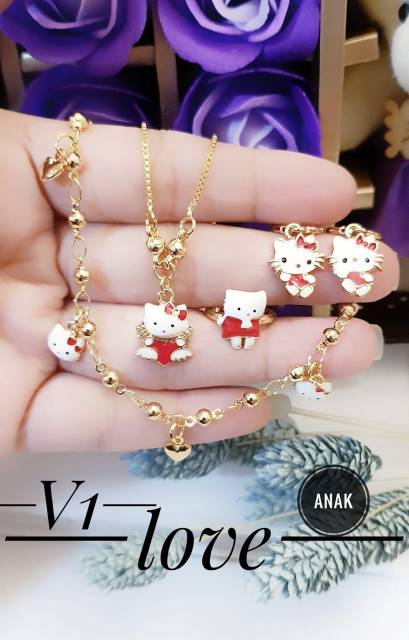 Xuping set perhiasan anak lapis emas 18k 0603i