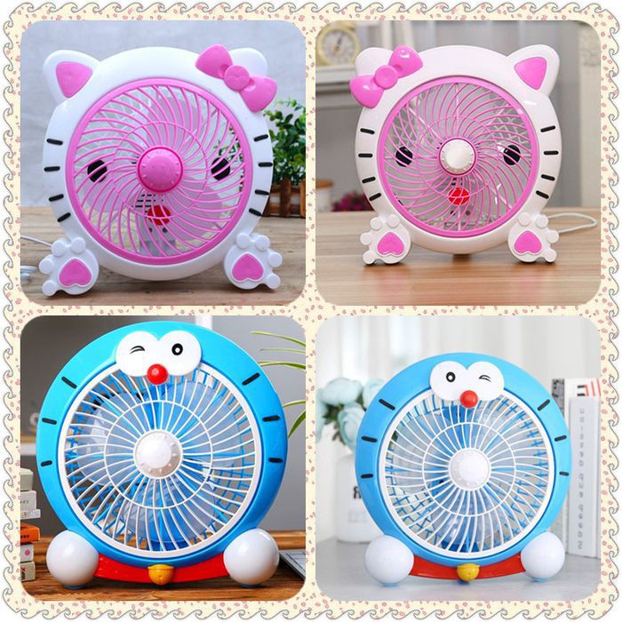 Kipas Angin Duduk / Kipas Angin Duduk Karakter / Kipas Angin Karakter Doraemon dan Hellokitty 8 Inch