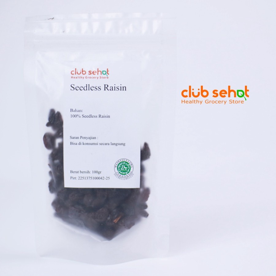 

Club Sehat - Seedless Raisin (PREMIUM) tanpa Biji 100gr