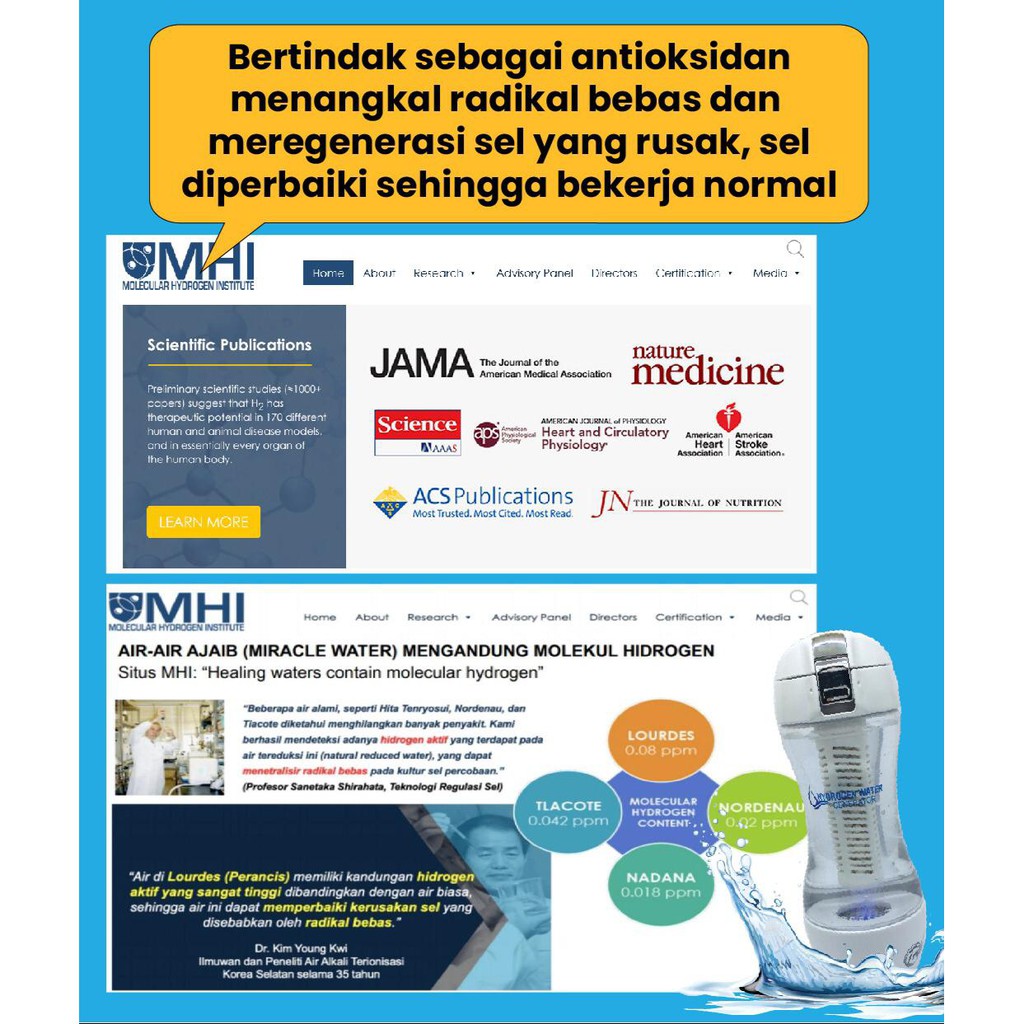 Trifinity botol hidrogen alkaline kangen alkali water air zamzam mega6 hydrogen kesehatan