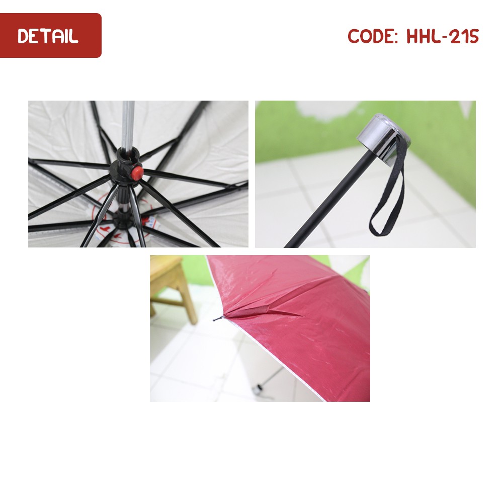 Payung Lipat SAKURA LIST SILVER Style Korea Jepang Trendy Umbrella Unik - HHL-215