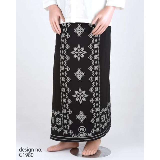 Sarung Al Barkah Hitam G1980/Sarung Dewasa/Sarung Albarkah/Sarung Goyor/Sarung Hitam