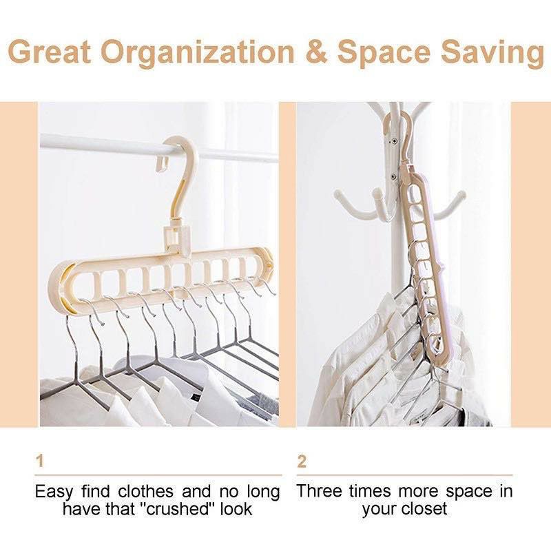 Gantungan Baju Pakaian Magic Hanger Instant 9 in 1 / Pengait Hanger Baju Banyak Ajaib di Lemari 9 in 1