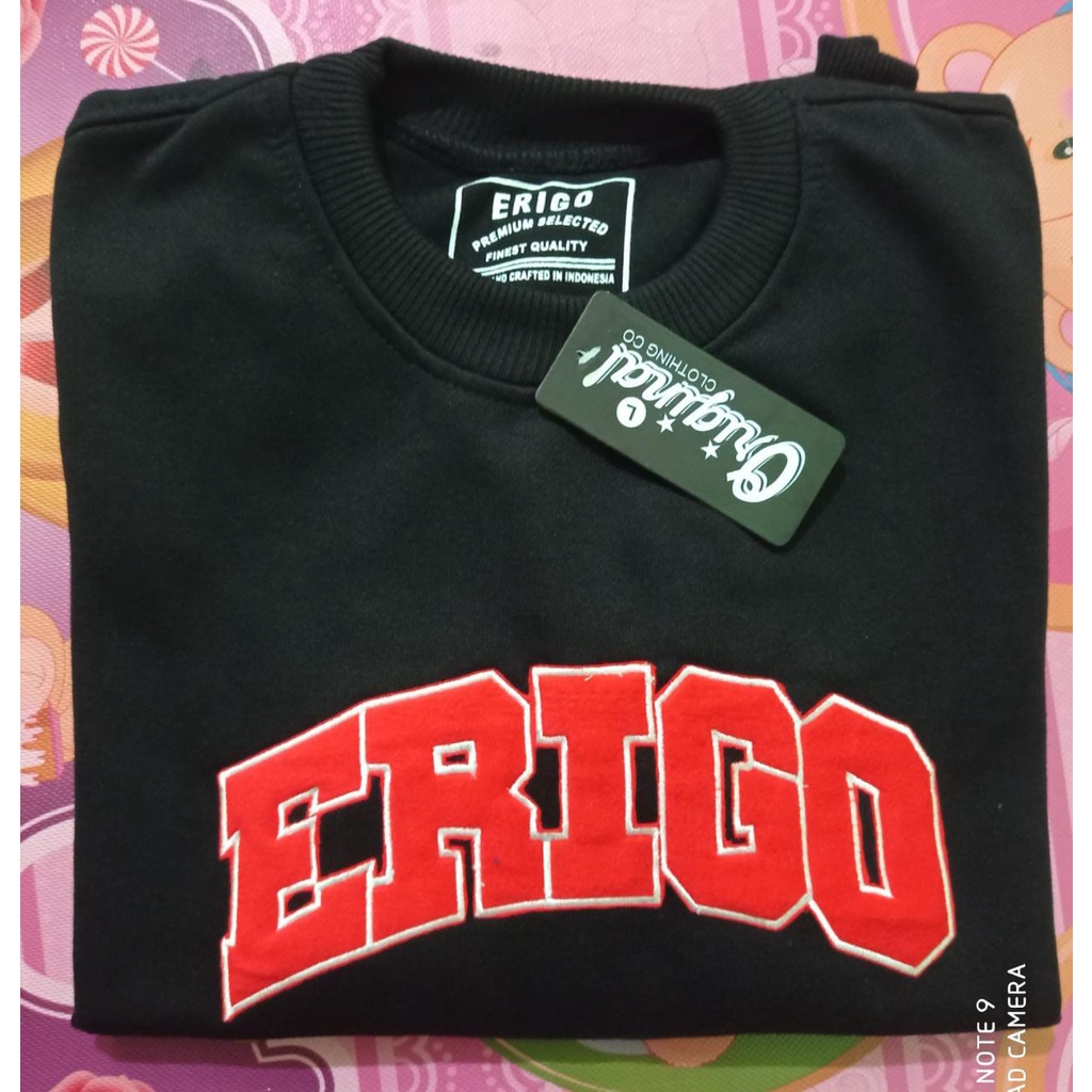 Sasuke.id &gt; CREWNECK BORDIR / Sweater ERIGO BAHAN LEMBUT Flecee Kasual pria wanita