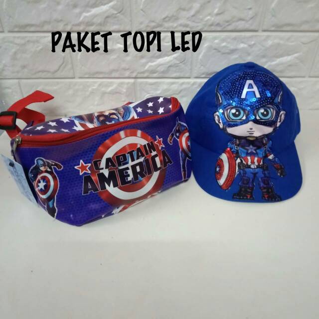 TOPI ANAK / WAISTBAG ANAK TAS DADA ANAK TOPI SUPER HERO TOPI LOL TOPI LED