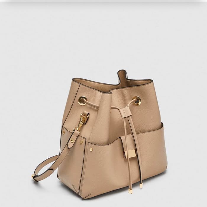 BARANG MURAH SUPPLIER TAS WANITA SELEMPANG MURAH BATAM TOTE PABRIK, ZARA BUCKET ORI - MERAH