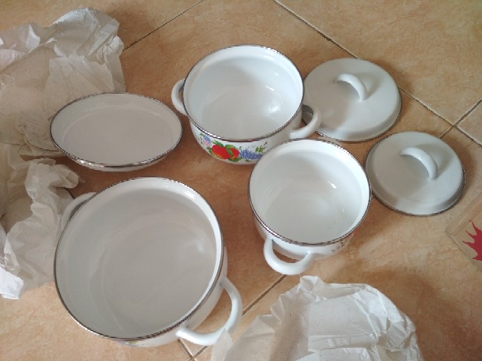 Baltimore Porcelaine Enamel 6pcs Cookware Set(3 Bowl 3tutup)