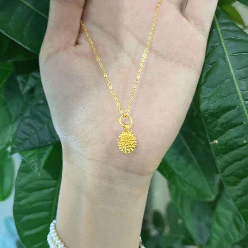 Mxbeauty Kalung Wanita Trendy Pasir Mengkilap Desain Niche Durian Liontin Gadis Necklace