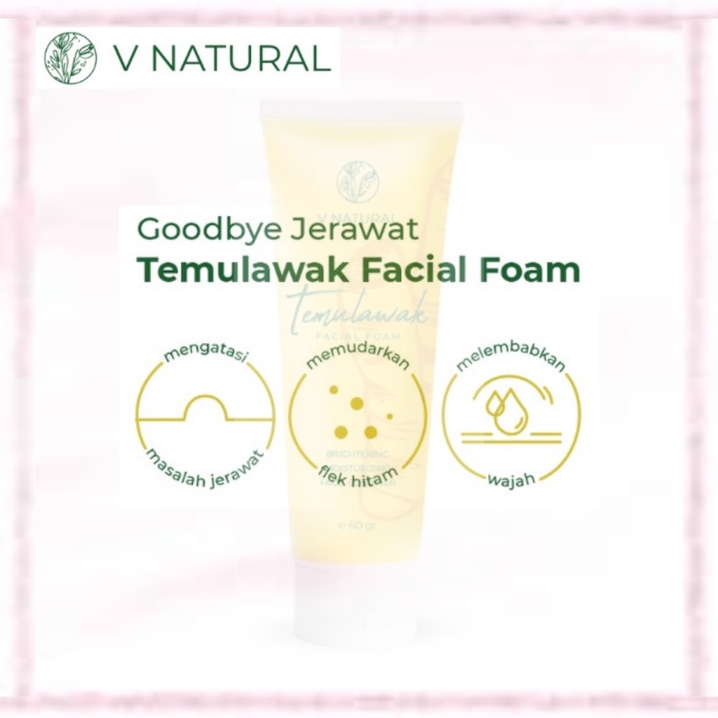 VNatural / V Natural Brightening Facial Foam Temulawak 60gr (official-100% original)