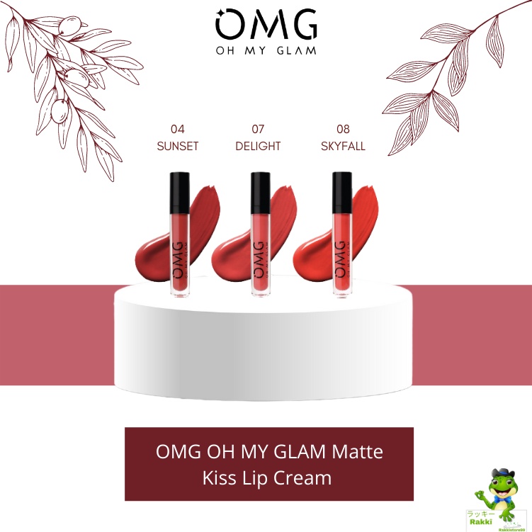 ❣️Rakkistore99❣️OMG Oh My Glam Matte Kiss Lip Cream 3.5g (lipstick lipstik lipcream)