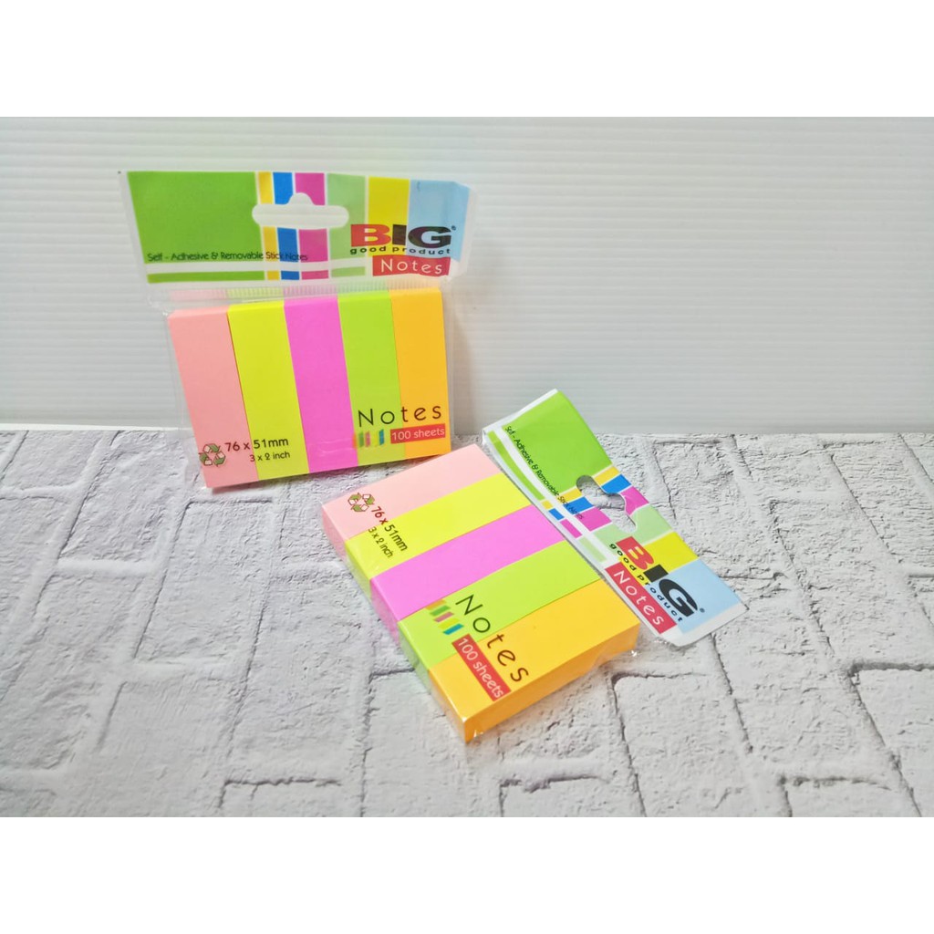 

STICKY NOTES BIG 76 X 51 MM 5 WARNA 5 BLOK