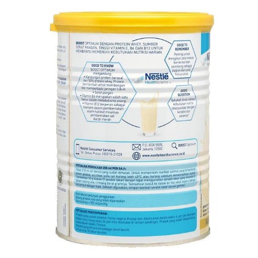 ✔️ NESTLE - BOOST OPTIMUM 400 GR &amp; 800 GR [ NUTRISI DEWASA DAN LANSIA ]