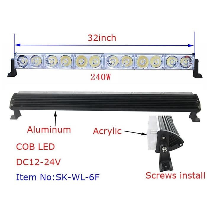 LAMPU SIRINE/ PATWAL/ POLISI HIGH POWER LIGHT BAR 6X2 LED SK-WL-6F