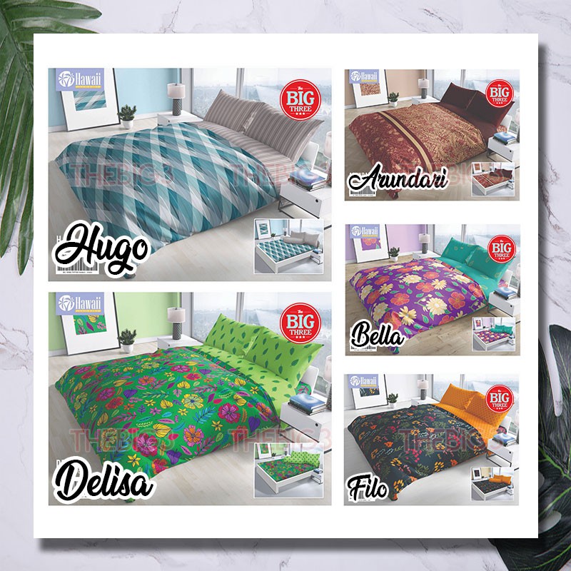 Bedcover + Sprei HAWAI 180x200 / 160x200 motif Adora Agnia Alba Candy Copacabana Elora Heidi Maxel Moza Palma Sea  - BC Hawaii