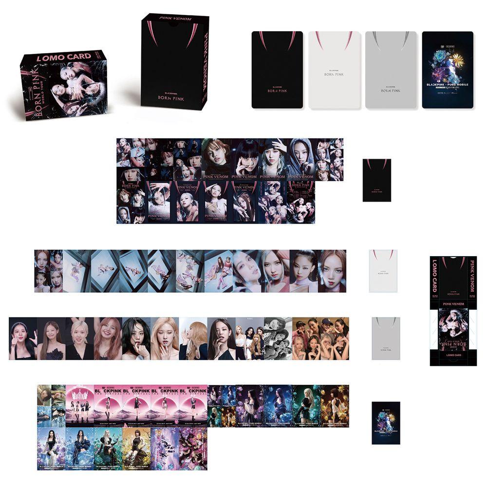 Lanfy PINK VENOM Photocards Fashion Concert Print HD Card Kartu Lomo LISA JENNIE ROSE LISA Postcard