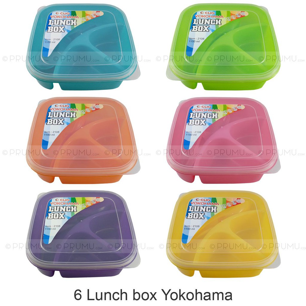 6 Lunch Box - Tempat Makan - Kotak Makan - Catering Box - Souvenir Ultah - Clio Yokohama