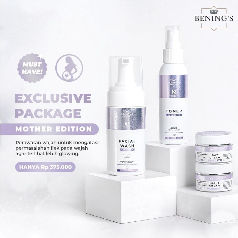 PAKET EXCLUSIVE MOTHER EDITION BENINGS SKINCARE DR OKY PRATAMA PAKET FLEK HITAM MENCERAHKAN DAN MEMBUAT GLOWING