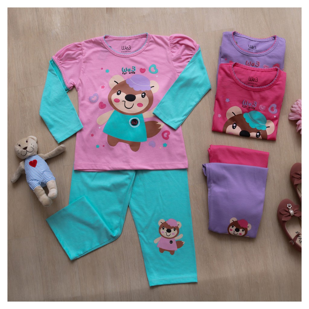 SETELAN PIYAMA ANAK PEREMPUAN WE3 1-10 TAHUN