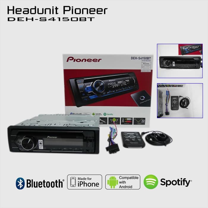 AUDIO MOBIL Pioneer DEH-S4150BT Bluetooth Single Din Tape Mobil Audio