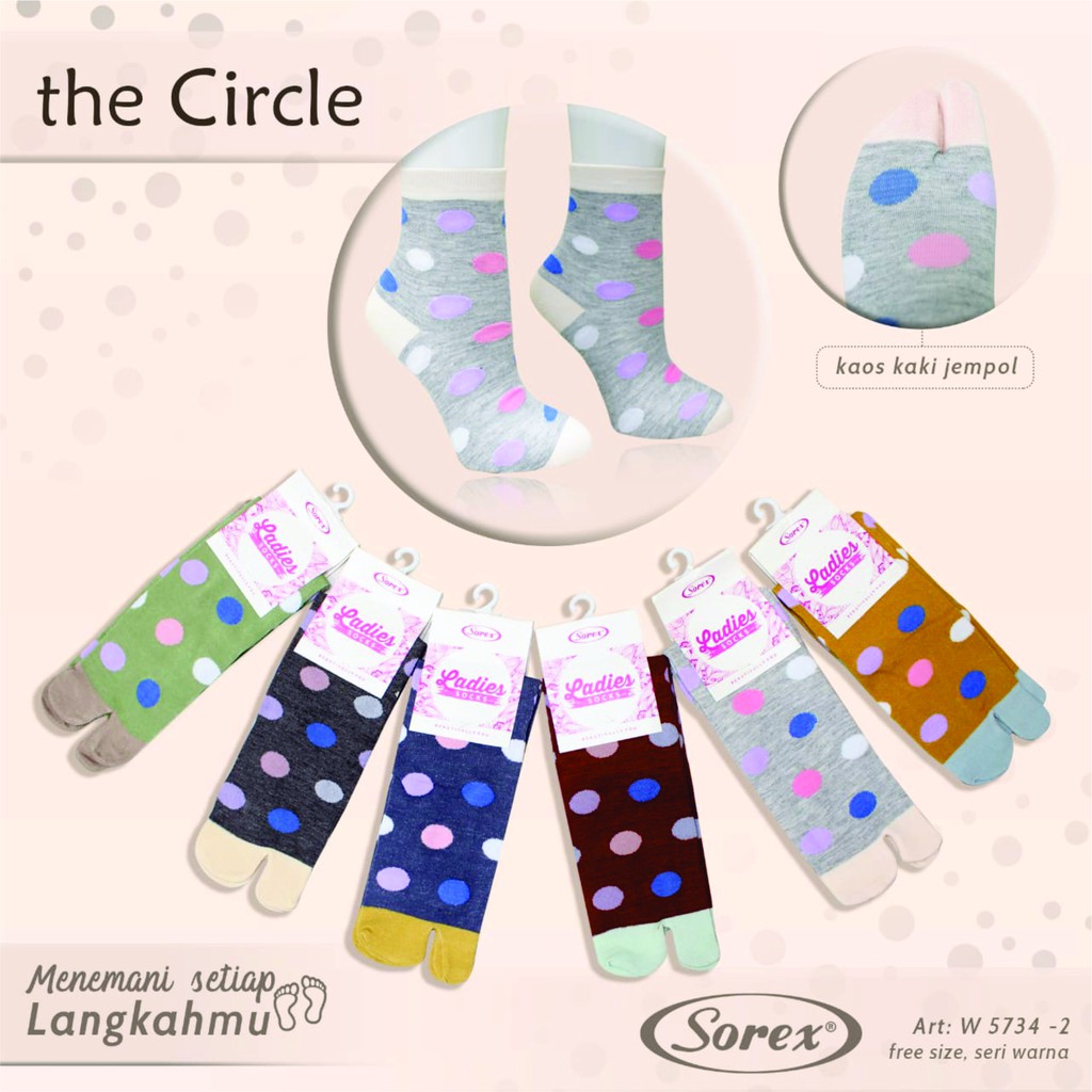 Kaos Kaki Wanita 1 set isi 3 pasang Sorex W 5734-2 / Ladies Socks Jempol Sneaker Semata Kaki W5734-2