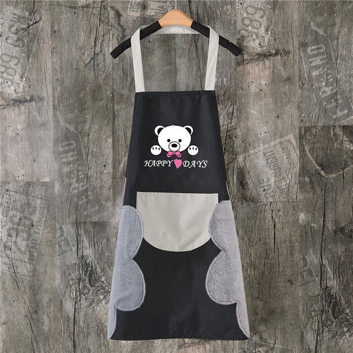 Celemek Masak BEAR Apron Dapur Anti Air Minyak bisa Lap Tangan PREMIUM - dc88