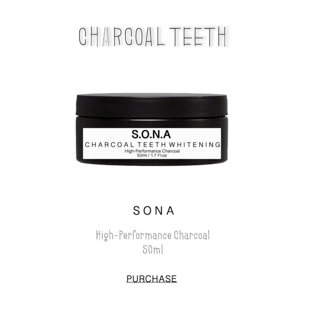 SONA PEMUTIH GIGI ALAMI CHARCOAL POWDER ACTIVED TEETH WHITENING 50gr Free GIFT