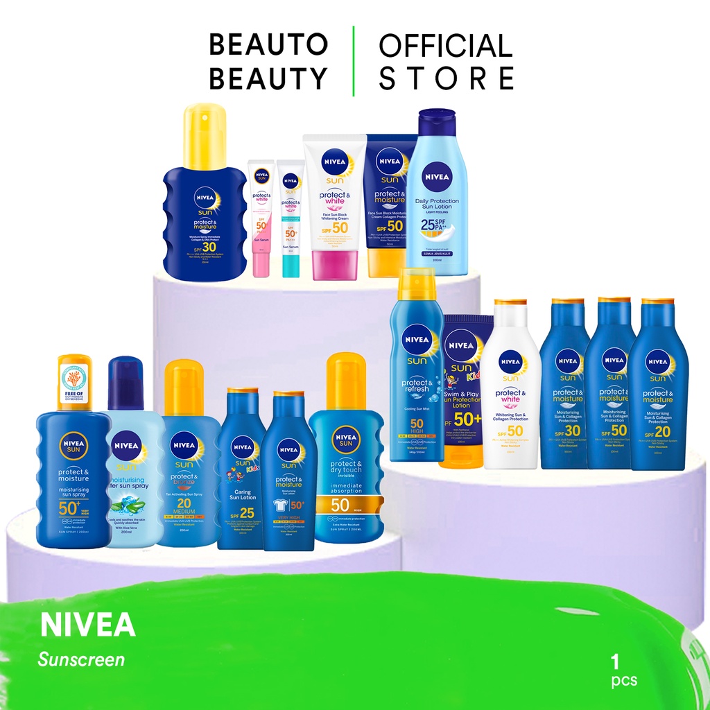 NIVEA Sunscreen / Jerman Sun Protect Deodorant Roll On Cleansing Micellar Water Face Body Lotion Fac