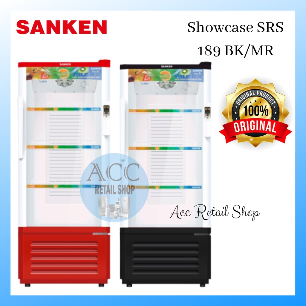 SANKEN SHOWCASE PENDINGIN MINUMAN SRS 189BK/MR