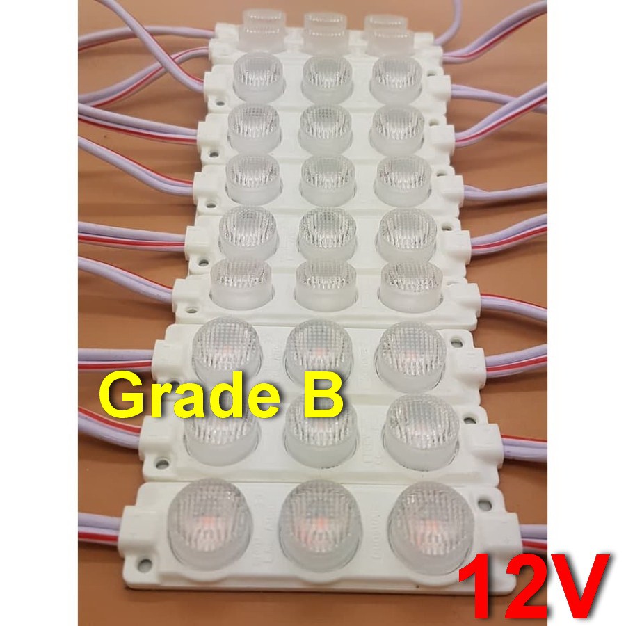 100Pcs LED Modul 3030 3 Mata 3 Watt Tipe 7520 12V - Putih Grade B