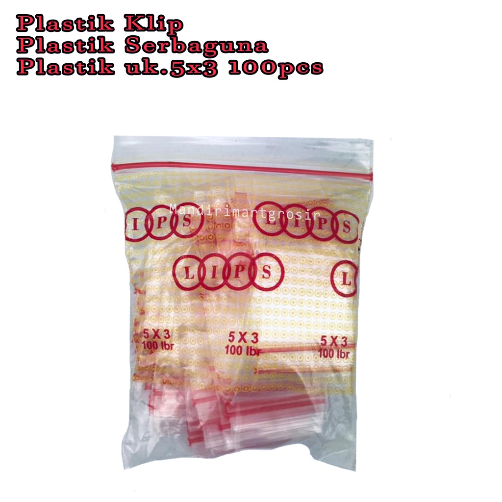 Plastik Serbaguna *Plastik Klip * Plastik uk.5x3 100pcs*