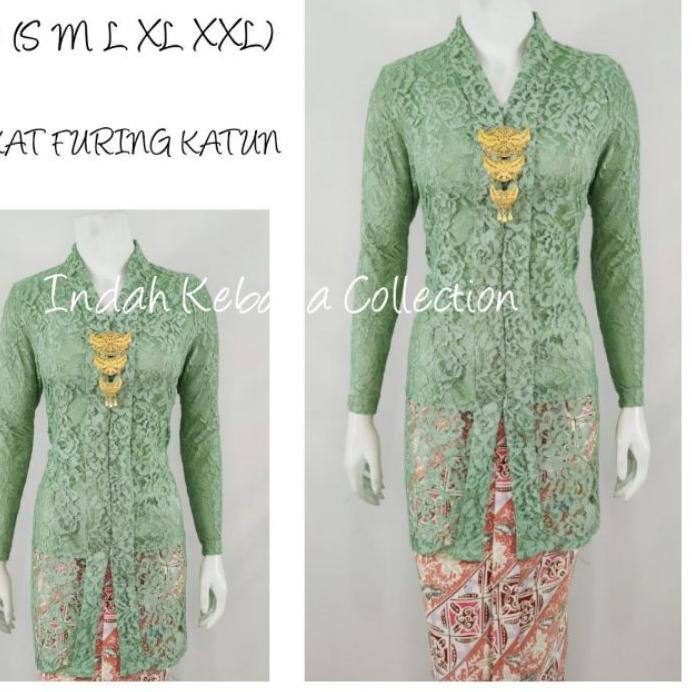 ► Pasca [6.6] ◄ Indah ABAYA KEBAYA BROKAT KARTINI MODERN TUNIK LENGAN PANJANG Furing Katun Paris S M