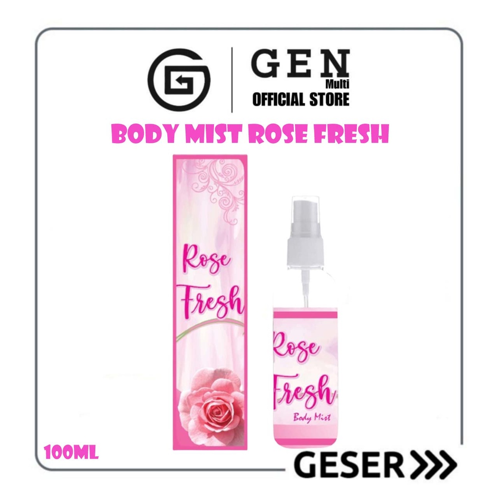 GEN - Parfum Body Mist Rose Fresh 100ml Premium / Parfum Rose Fresh 100ml Best Seller / Parfum Rose Fresh 100ml Wanita