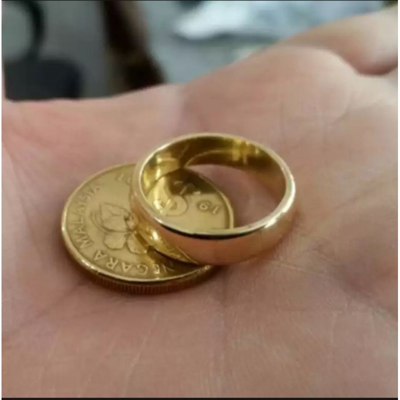 Viral cincin coin logam 1991 asli anti karat tidak luntur lapis emas 24k