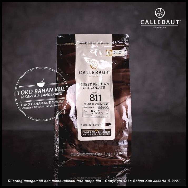 

Callebaut Dark Chocolate Couverture 811 Nv 54,5% 1Kg Asli Coklat 811Nv