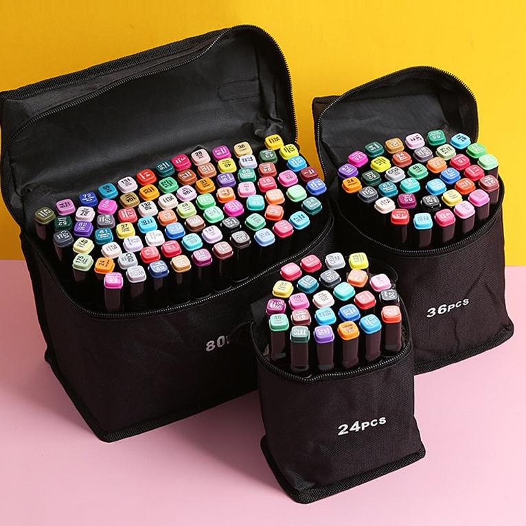 

BARU 9730 touch 80/60/48/36/24/12 Colors Twin Tip Pen Marker Set Dual Head Oily Alcoholic Sketch Markers Brush Pen For Draw Manga Animation Design Art Supplies ㄳ