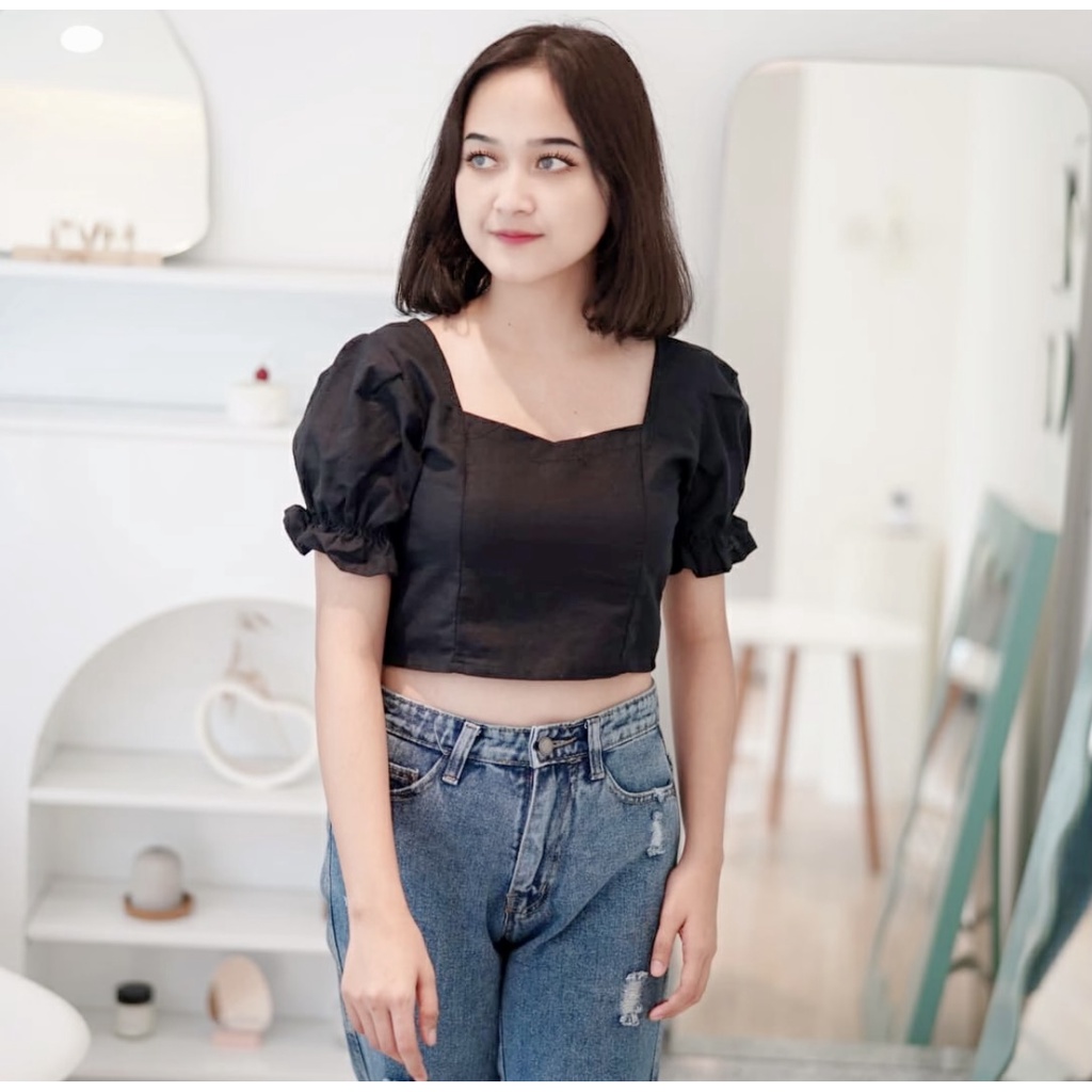 GFS VIOLA LINEN CROP TOP