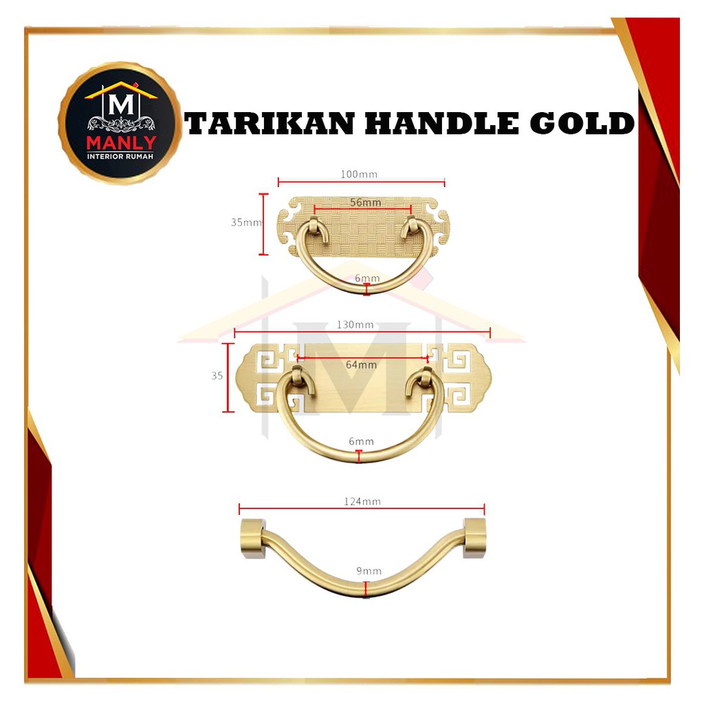 Handle Tarikan Pegangan Laci Lemari / Handle Minimalis Gold Mewah &amp; Modern