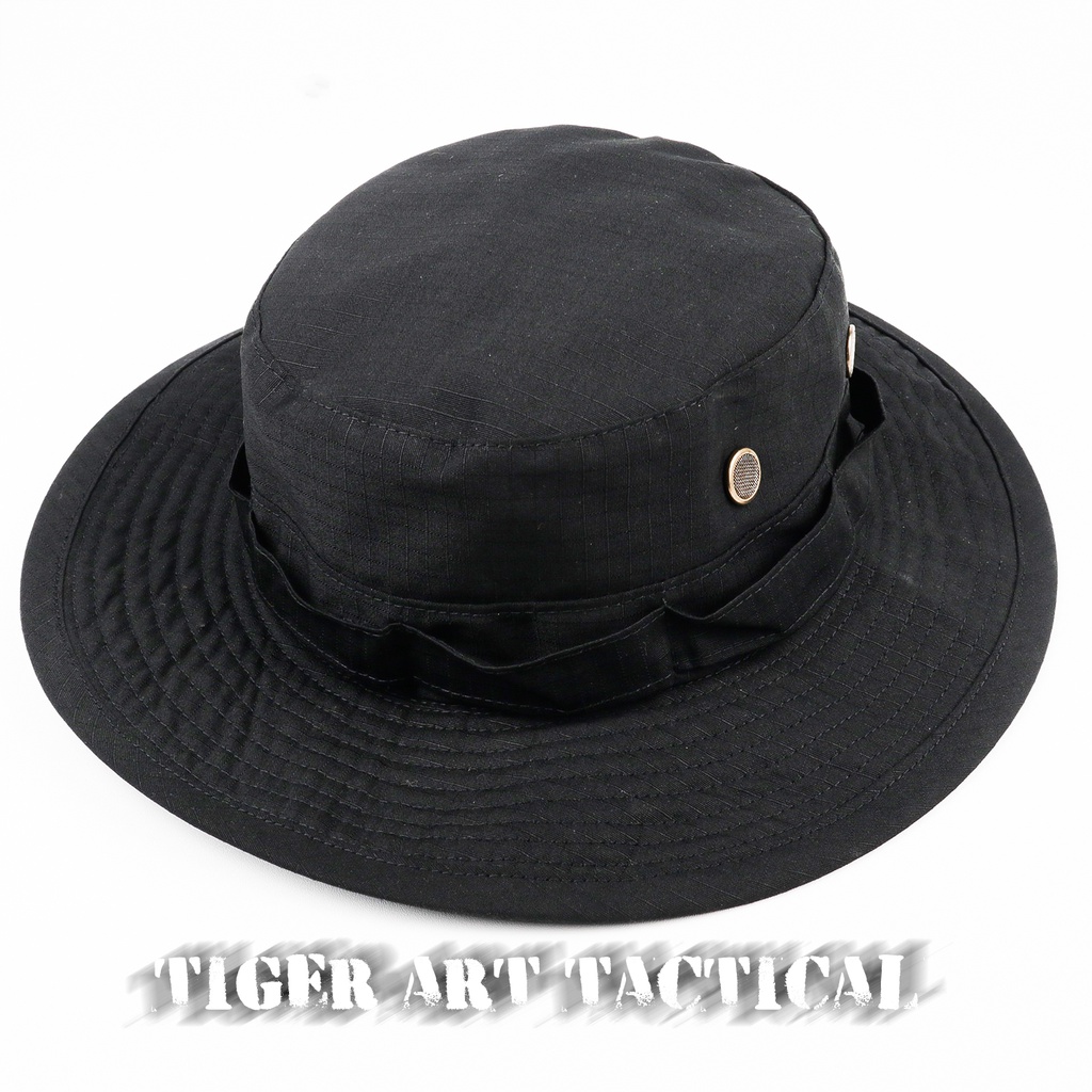 Topi rimba hitam polos | topi keplek hitam polos | topi outdoor | topi advanture