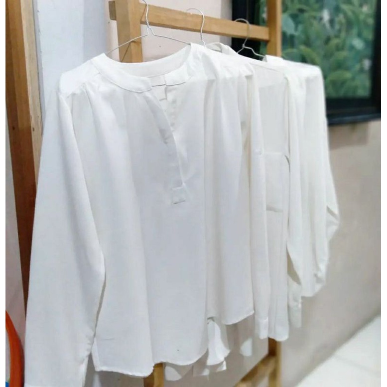 Atasan putih/blouse putih/baju putih keren ootd muslimah